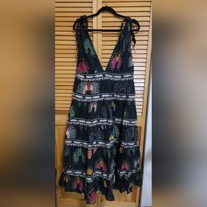 FARM RIO WONDERFUL HEADDRESS MIDI DRESS NWT SIZE L MULTI COLORS "STUNNING"!!